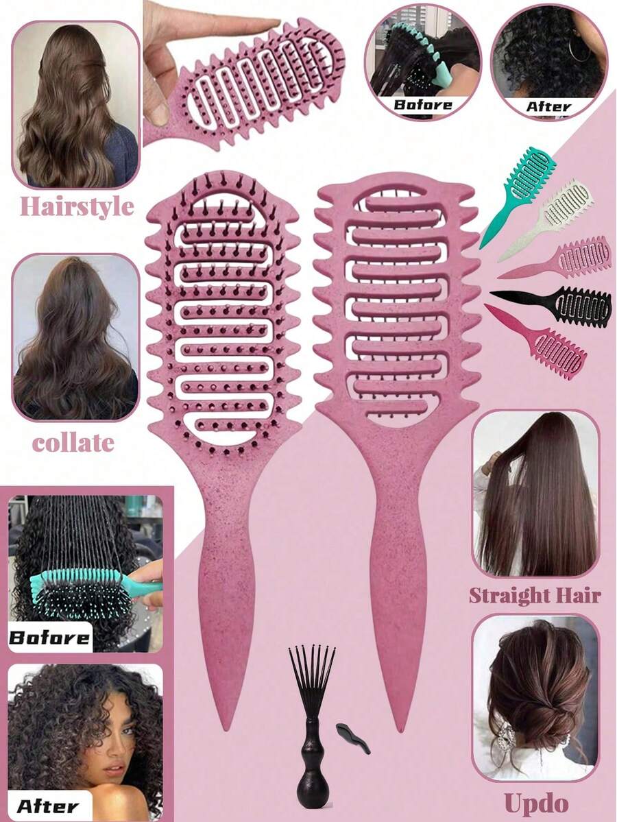 2025 New Curl Defining Brush-Curly Hair Brush Define Styling Brush For Curly Hair, Curl Brush For Curly Hair Wet, Shaping & Defining Curls For Women - Multicolor - View 1