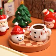 Mini Christmas Santa Claus, Snowman, Tea Cup DIY Miniature Christmas Water Cup Christmas Decorations For Live Streaming Scenes, Winter - Multicolor - View 6