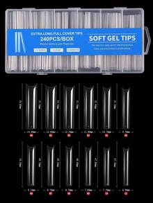 240pcs Extra Large Ballet Shoes Matte Gel Nail Tips, Full Coverage Press-On Nail Art Manicure Nail Polish Capsule Series - Xóa 2 - Xem 4