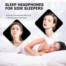 Wireless Invisible Earbuds Hidden Headphones For Side Sleepers Invisible Sleep Earbuds For Sleeping Sleep Small Tiny Mini Bluetooth Headphones Earphones Ear Buds For Small Ears - Black - View 3