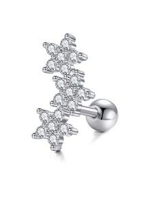 TOKRING 1pc Earrings Studs Thread Ear Studs Stainless Steel Cartilage Helix Earring Stud For Women, Flower Star Shaped 16G Gold Ear Piercing Jewelry - Ear Stud - View 5