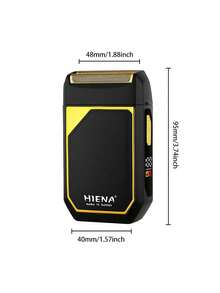 HIENA 1 件男士电动剃须刀，往复式机身设计，USB 快速充电 LED 显示屏，锂电池，金色/银色可选便携式旅行工具，男士剃须的理想选择