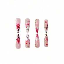Embossed Diamond Nail Art 3D Flower Premium Sense Wear Nail 24 Pieces Epoxy French Nail Patch - 伊扎索-1186 - 查看 3