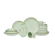 HomeVss Eur-Nordic Shape Raising Rim 20pc Dinnerware Set, Shiny Glaze Green With Speckle Effect - 綠色 - 查看 8