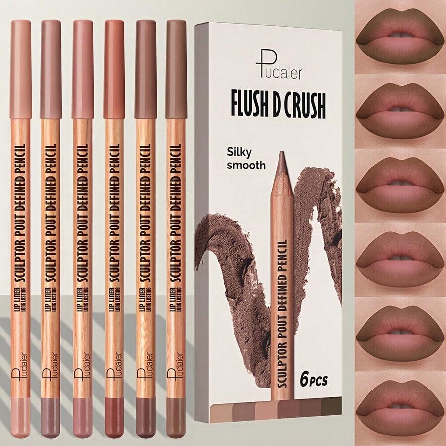 Pudaier 6件套持久防水唇线笔