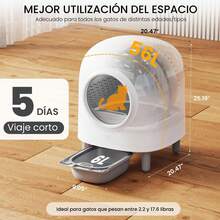 Arenero Automatico Para Gatos,Para Gatos Autolimpiante, Caja de para Gatos autolimpiante,Caja de Inteligente para Gatos,Wi-Fi habilitado con Control de aplicación,eliminación de olores - Tipo de Enchufe A USA (110-127V) - Ver 7