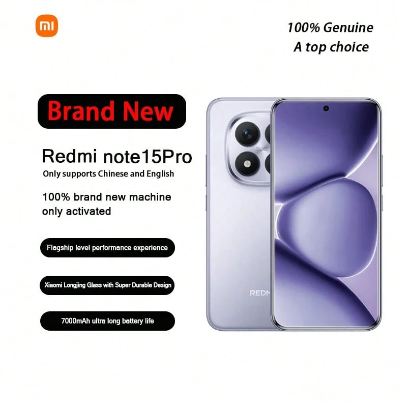 Xiaomi 全新小米 Redmi Note 15 Pro,12GB+512GB 存储,官方标准配置,无 eSIM 卡,中国版,仅支持英文和中文。型号 14R,全新,已激活但未使用过。 - 煙霞紫 - 查看 1