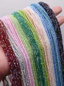 2毫米 1串 180颗 玻璃珠 小刻面玻璃吊坠隔珠 用于珠宝制作 DIY配件 - 2mm 瓷料小珠子 - 查看 2