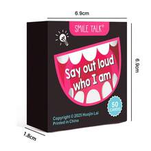 SMILE TALK 1PC "Say Out Loud Who I Am" Riddle Card Game, Tabletop Game, Party Entertainment, Funny Riddle Guessing Game, Holiday Gift For Friends, Valentine's Day/Halloween/Christmas Gift, Suitable For Friends' Party Interactive Games, Brain - Teasing Tabletop Game For Game Nights | 50 Cards - Black - View 2