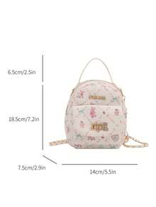 1pc New Cute Rabbit Print Backpack, Practical & Versatile. With Zipper Closure And Adjustable Shoulder Strap, Suitable For Various Occasions Like Outdoor Activities, Can Easily Accommodate Daily Necessities. A Fashionable Companion. - Sweet Backpack - View 9
