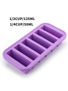 Silicone Freezer Mold With Lid, Food Storage Container Box, Extra Large Silicone Ice Cube Tray, Food Preservation Box - Purple - View 11