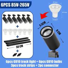 (套装) GU10嵌入式轨道灯吸顶射灯180°可旋转黑/白金属铝+PC框架AC110-240V适用于卧室、书房、客厅、衣柜、展示柜、陈列室、商店、画廊、走廊、餐厅、服装店、酒吧 - 軌道燈GU10燈頭 - 查看 15