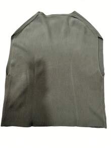 Recomendado[Nombre del producto]Elegante chaleco de manga de murciélago con cuello en V| Sin base, color de contraste, top de ajuste holgado para la temporada de primavera/otoño - Azul real - Ver 10