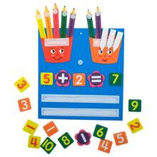 2pcs Kids Math Felt Board, Finger Number Learning Counting Preschool Educational Toy, Children Travel Game