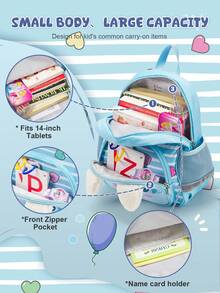 Cute Kids Backpack, Kindergarten Backpack, Animal Pattern Schoolbag, With Adjustable Shoulder Straps, Children Backpack, Bookbag, Waterproof Travel Backpack, Commute, School, Weekend Hiking, Camping Daily Backpack - A - View 4