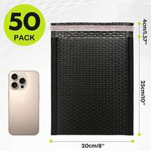 Barelove 50Pack Bubble Mailers Usable Self Seal Padded Mailing Envelopes Waterproof Bubble Padded Mailer For Small Business Mailing Small Items, Yellow - 黑色 - 查看 2