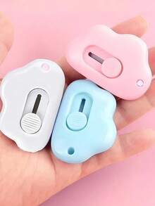 1 Pieces Mini Cloud Shape Paper Cutter Scalpel Multi-Function Knife Letter Opener Envelope Cutter Portable Cloud Shape Paper Cutter With Keychain Hole Knife - 白色 - 查看 5