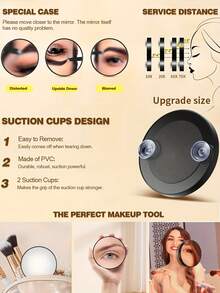 2pcs Portable Suction Cup 50x Magnifying Glass With Suction Cup And Tweezers Set, 3.5-Inch Travel Outdoor Picnic Magnifying Detail Makeup Mirror