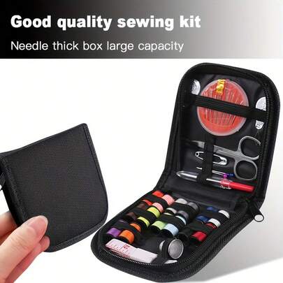 All-In-One Complete Sewing Tool Kit, Includes Needle Threader, Multi-Color Threads, Scissors, Ruler, Seam Ripper, Thimble, Buttons And Other Useful Sewing Accessories - Compact Travel Sewing Kit, Suitable For Home, Hotel, Camping, DIY Crafts, Embroidery, Quick Mending - Ideal Sewing Tool Gift For Beginners, Mother's Day Or Christmas
