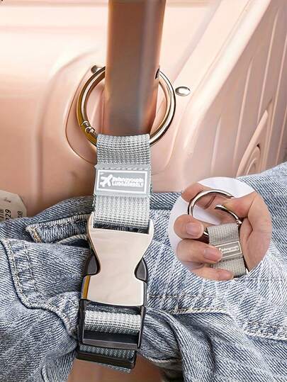 1 pieza Correa de equipaje de metal resistente con cerradura de - Accesorio de embalaje antirrobo ajustable para viajes, estructura de metal duradera, correa de equipaje de unicolor para viajes, se adapta a maletas y mochilas de varios tamaños, correa de equipaje de viaje multiusos, esencial de viaje, equipo de viaje