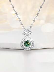 1pc Luxury & Elegant 925 Sterling Silver 1 Carat 6.5mm Moissanite Teardrop Pendant Necklace, Suitable For Women's Daily Wear, Wedding, Valentine's Day, Mother's Day, Bridesmaid Gift, Shiny Jewelry Gift