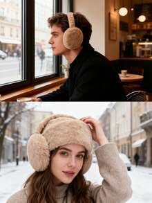 2pcs Soft Plush Foldable Earmuffs - Unisex Comfortable Earmuffs, Women Solid Color Foldable Fashionable Earmuffs, Cute Korean Plush Ear Warmers, Adjustable Ear Covers, Foldable Earmuffs, Comfortable Cold-Proof Earmuffs, Winter Outdoor Winter Accessories, Soft Plush Foldable Earmuffs - Unisex Comfortable Earmuffs. - Multicolor - View 4
