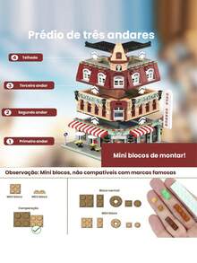 Retro Urban Cafe Building Block 1950 Pieces Decoration Educational Toy For Children Teens Adults Construction Set - Nhiều màu - Xem 4