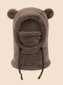 1个儿童熊耳毛绒拉法帽（多种颜色可选） - 保暖内衬二合一帽颈套，带抽绳，保暖防风，适合3-10岁幼儿及儿童日常户外活动 - 套頭帽 - 查看 20