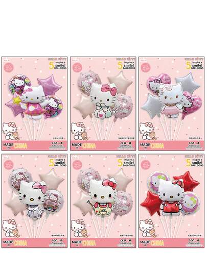 Cartoon Hello KT Aluminum Film Balloon Package Children's Birthday Party Scene Decoration KT Cat Aluminum Film Balloon Christmas Halloween Holiday Gift Dressing Decoration