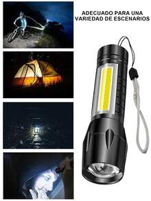 4 Pieza Linterna LED de Bolsillo,linterna portátil con carga USB,Linterna LED Recargable, Lamparas de Mano,linterna de Camping con luz de enfoque con zoom,Luz De Camping Portátil Con iluminación Lateral Y Cordón,Linterna recargable USB portátil con luz LED, fácil de transportar e imprescindible para la iluminación exterior.(Cada Linterna Incluye Cable de Carga y Estuche) - 4 piezas - Ver 11