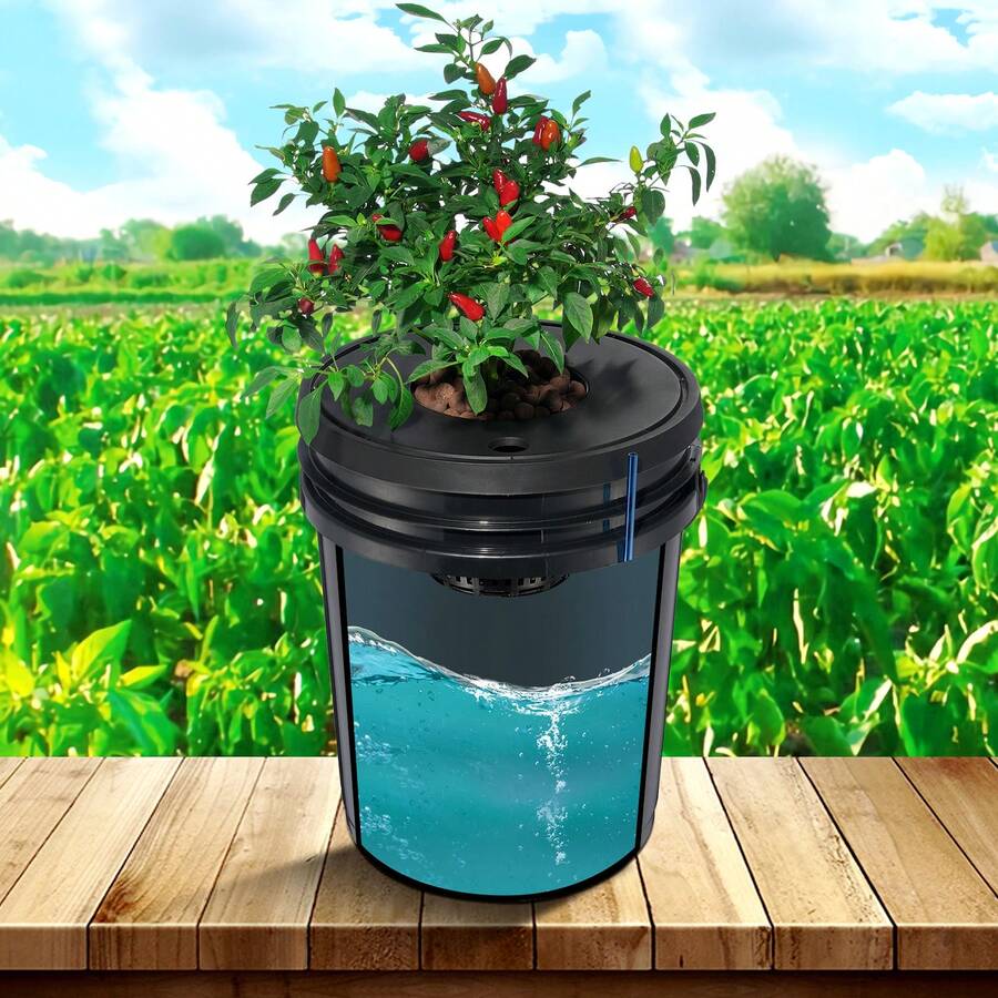DWC Hydroponic System, 5 Gallon, 4 Buckets, Deep Water Culture Bucket, Hydroponic Grow Kit With Pump, Air Stone And Water Level Device, For Indoor/Outdoor Leafy Vegetables - 查看 1