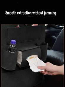 1 paquete LDQ Organizador de asiento de coche de fieltro - Organizador de almacenamiento de fieltro montado en el respaldo para artículos esenciales dentro del coche, organización del asiento trasero, accesorios de viaje, juguetes de niños, cables, bocadillos y artículos pequeños - Organizador del interior del coche de fácil instalación y ahorro de espacio, perfecto para coches familiares, SUV y viajes diarios; Diseño de múltiples bolsillos mantiene botellas, cables, cosméticos, bolígrafos - Multicolor - Ver 1