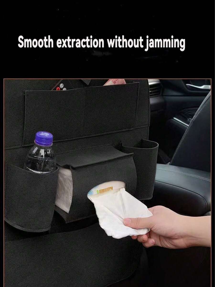 1 paquete LDQ Organizador de asiento de coche de fieltro - Organizador de almacenamiento de fieltro montado en el respaldo para artículos esenciales dentro del coche, organización del asiento trasero, accesorios de viaje, juguetes de niños, cables, bocadillos y artículos pequeños - Organizador del interior del coche de fácil instalación y ahorro de espacio, perfecto para coches familiares, SUV y viajes diarios; Diseño de múltiples bolsillos mantiene botellas, cables, cosméticos, bolígrafos - Multicolor - Ver 1