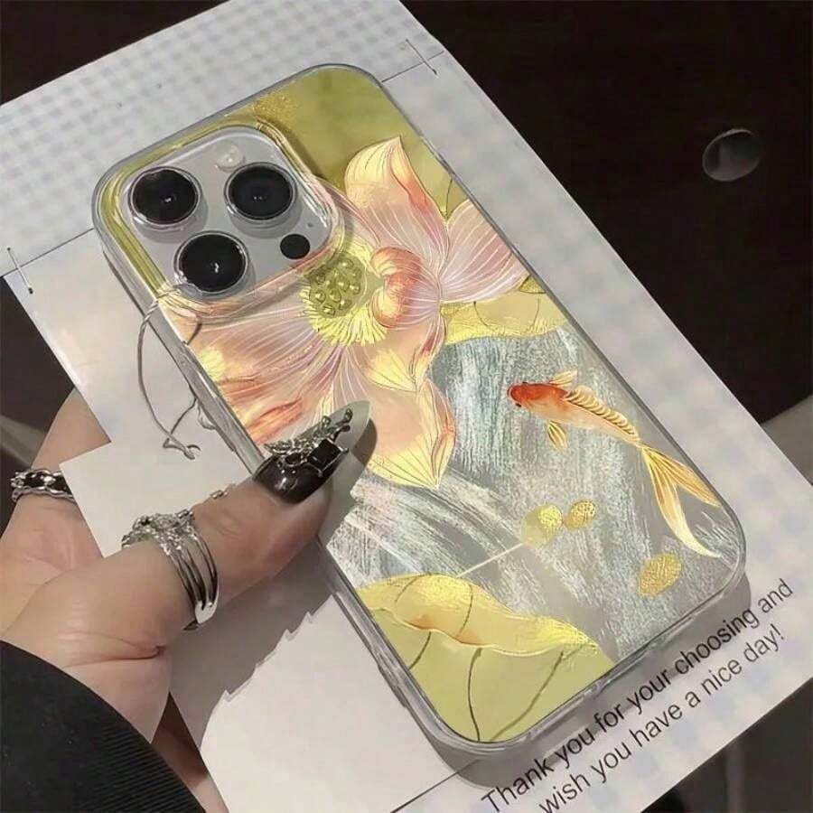 Phone Case S25 Ultra S24 S23 Plus S22 S21 S20 FE A55 A53 A54 A35 A34 A15 Colorful Golden Koi Cover