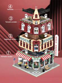 Retro Urban Cafe Building Block 1950 Pieces Decoration Educational Toy For Children Teens Adults Construction Set - Nhiều màu - Xem 8