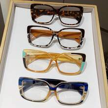 4-Piece Blue Light Glasses Women Set | Unisex Minimalist Style | Ideal For Reading & Computer Use | Multiple Color Combinations | Stylish Fashion Accessories For All Occasions Large-Frame Glasses