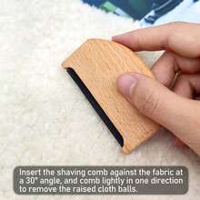 羊毛羊绒梳，手动便携式毛衣梳，除球器，木质除球器，羊毛织物除球器，衣物刷工具，针织服装，羊绒羊毛大衣除球器，手动山毛榉木除球器，羊绒梳，羊毛除球器，大衣除球器 - 彩色 - 查看 3