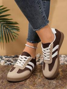 女士休闲运动鞋，复古德式春季休闲运动鞋，白色平底鞋，女士运动鞋，春季鞋履，休闲鞋，返校季，女士运动鞋 - 摩卡棕 - 查看 4