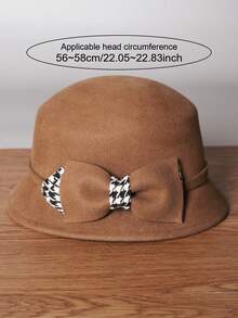 1 peça chapéu de balde de lã com decoração de borboleta, novo, outono/inverno, moderno e elegante, versátil, favorece rostos pequenos, estilo britânico, presente de luxo