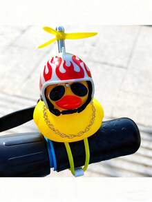 1-Pack Whimsical Rubber Duck Helmet Handlebar Accessory With Propeller And Glasses - Unique Street-Sport Bike Decoration - Fun And Quirky Gift Idea For Cyclists And Bike Enthusiasts - one-size - View 7