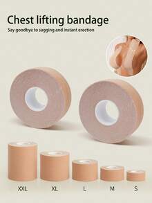 1 Roll Chest Lifting Strap, 5m Fabric Strap Bra For Women, Adhesive Invisible Bra, Breathable Elastic Fabric, A-G Cup Self-Adhesive Bra Strap - Multicolor - View 1