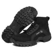 Outdoor Hiking Shoes, Wear-Resistant, Breathable High Top Hiking Boots, Men's And Women's Lightweight Off-Road Hunting Riding Shoes, Woven Work Boots, Motorcycle Shoes - Black - View 16