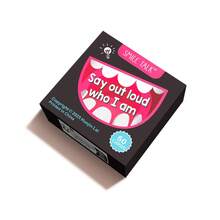 SMILE TALK 1PC "Say Out Loud Who I Am" Riddle Card Game, Tabletop Game, Party Entertainment, Funny Riddle Guessing Game, Holiday Gift For Friends, Valentine's Day/Halloween/Christmas Gift, Suitable For Friends' Party Interactive Games, Brain - Teasing Tabletop Game For Game Nights | 50 Cards - Black - View 6