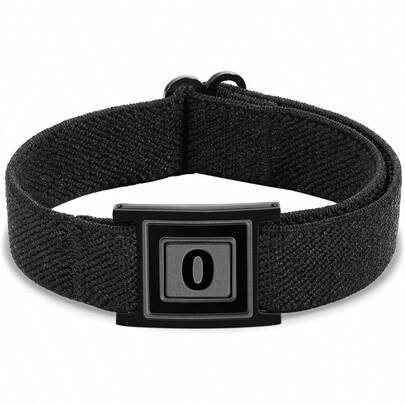 Number 00 - 99 Bracelet Men, Adjustable Black Elastic Stretch Athletes Jersey Sports Jewelry, Basketball Baseball Gifts Teen