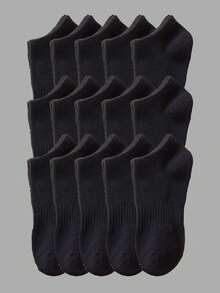 1/3/5/10/12 perechi șosete bărbătești confortabile și respirabile, șosete albe, șosete gri, șosete negre, șosete bărbătești până la gleznă, șosete sport până la jumătatea gambei, șosete bărbătești, șosete moi până la gleznă bărbătești, șosete obișnuite până la gleznă bărbătești, șosete de purtare zilnică - Negru - Vizualizare 23