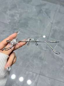 Kính kim loại không gọng cao cấp thời trang Unisex - Trong sáng - Xem 2