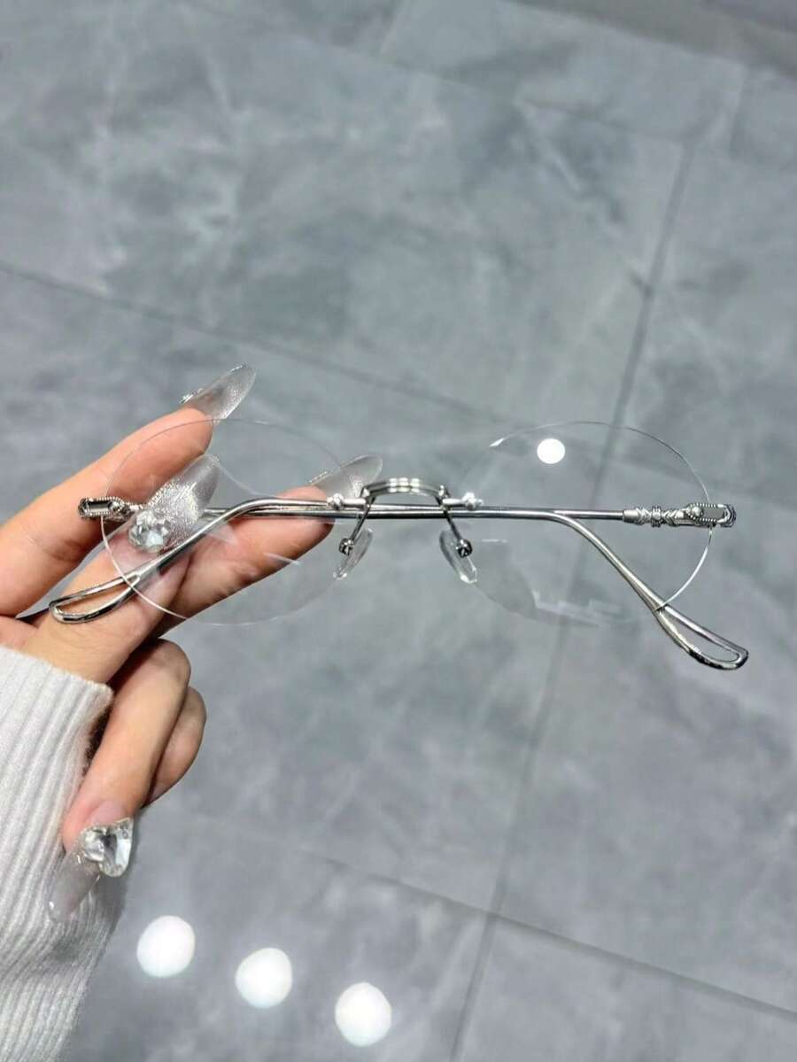 Kính kim loại không gọng cao cấp thời trang Unisex