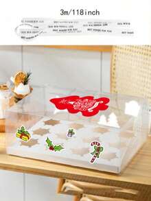 1pc 6 Count/12 Count Cupcake Containers With Gift Ribbon, Plastic Cupcake Carrier Holder For Treat Dessert Muffins Pastry