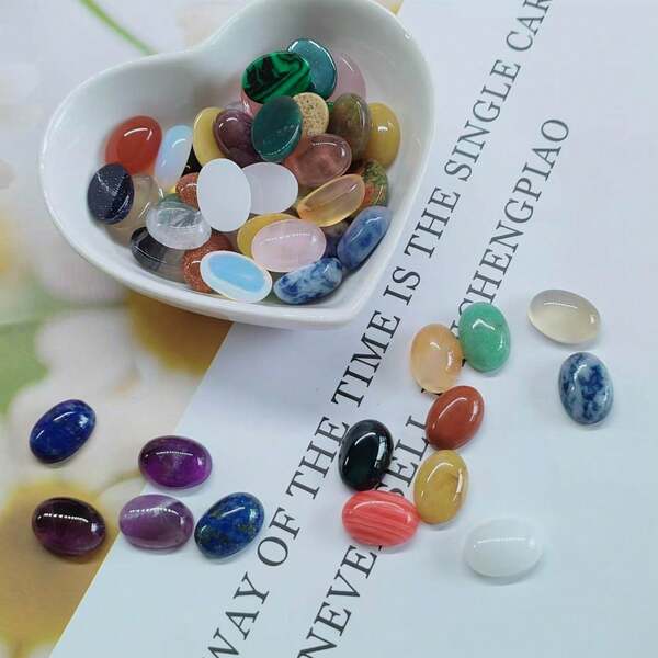 1 pieza de cabujón natural de alta calidad de 25 mm - Piedra ovalada sin montar de amatista ágata semipreciosa para hacer joyas DIY, restauración de energía y alivio del estrés