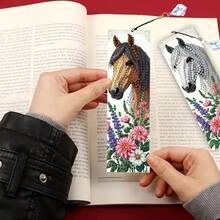 3pcs Diamond Painting Bookmarks With Peacock, Horse, Puppy, Fairy, Coffee Cup Patterns, Beverage Cup Patterns, Crystal Pendant Bookmarks, 5D Diamond Painting, Suitable For Beginners, Christmas Holiday Handmade Gift - Multicolor - View 7